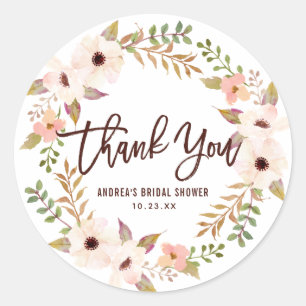 Bohemiskt blom- krantack för vattenfärg runt klistermärke