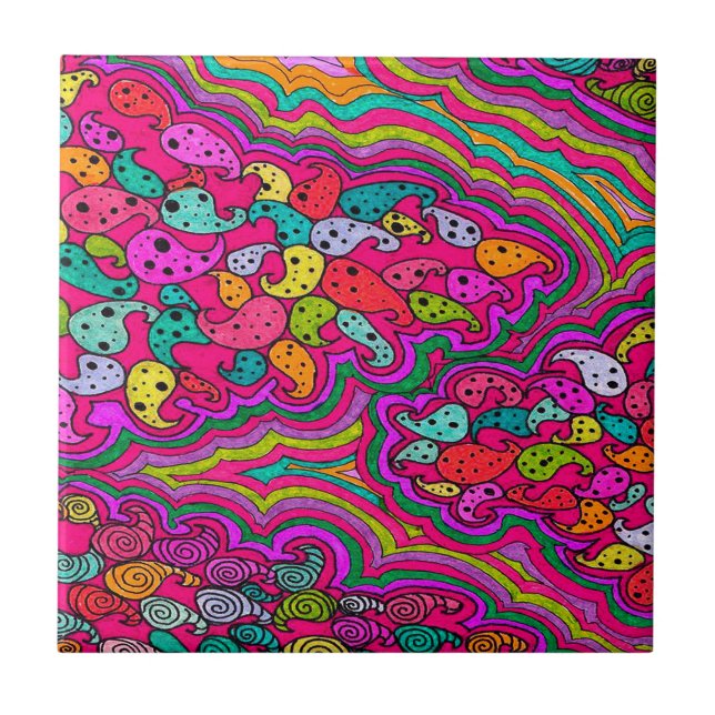 Bohemiskt Boho MODmönster Kakelplatta (Framsidan)