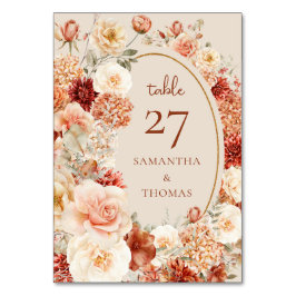 Bohemiskt färgat fall blommigt söndrar rostfärgad, bordsnummer