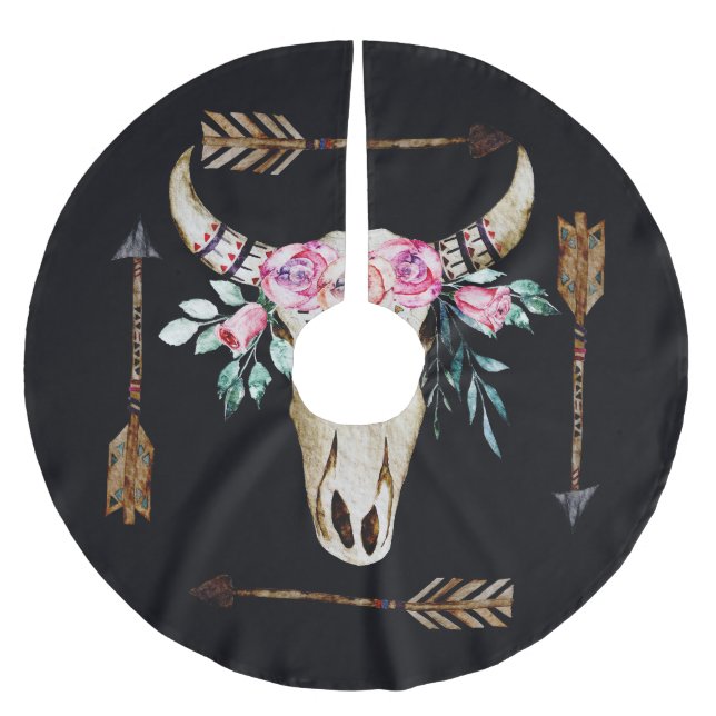 Bohemiskt Hjort Skullfärgskonst Julgransmatta Borstad Polyester (Framsidan)