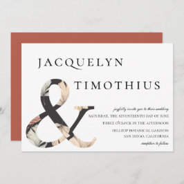 Bohemiskt kust- chic et-teckenbröllop inbjudningar