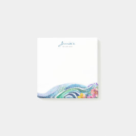 Bohemiskt marinblått och turkos Vinkarare Post-it Block