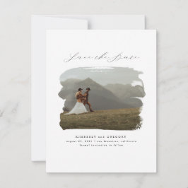 Bohemiskt modernt, minimalistiskt Spara datumfoto Datumet