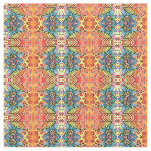 Bohemiskt stiltyg tyg (Närbild)