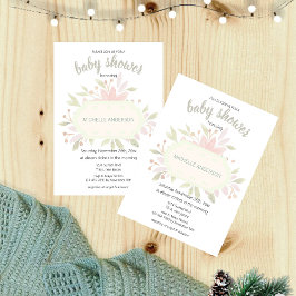 Bohemiskt vattenfärgat Blommigt Kön Neutral Inbjudningar