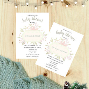 Bohemiskt vattenfärgat Blommigt Kön Neutral Inbjudningar