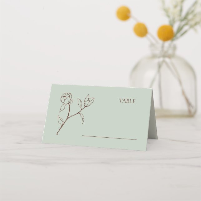 Bohemiskt visitkort Blommigt Bröllop Bord Placeringskort (Framsida)