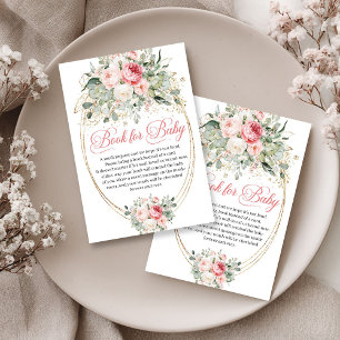 Bohemsk Baby Shower - Begäran om blekrosa bok Tilläggskort