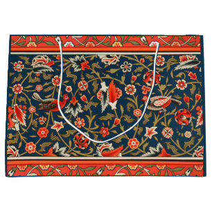 Bohemsk Indo-Persiskt Blommönster Vintage Röd