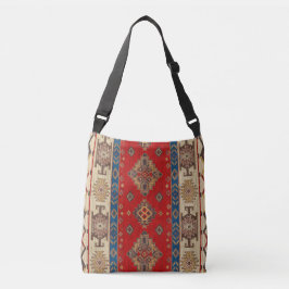 Bohemsk Turkisk Matta Beige Röd Kilim Axelväska