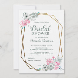 Bohemskt arv: Guld Geometric & Watercolor Flo Inbjudningar