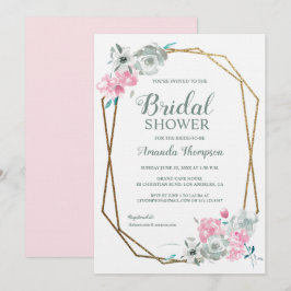 Bohemskt arv: Guld Geometric & Watercolor Flo Inbjudningar