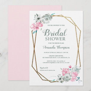 Bohemskt arv: Guld Geometric & Watercolor Flo Inbjudningar