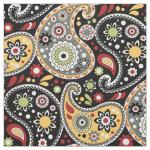 Bohemskt Baroque Färger Paisley Skriv ut Tyg
