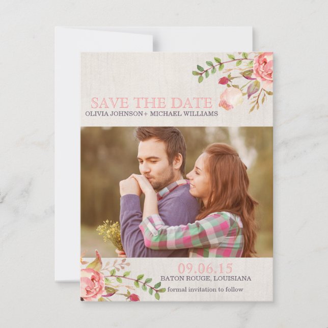 Bohemskt vattenfärgsskal Spara datum Datumet (Framsida)