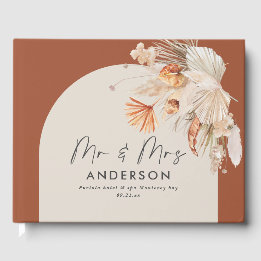 Bohenian boho rust teracotta bröllop M. och Mrs. Gästböcker