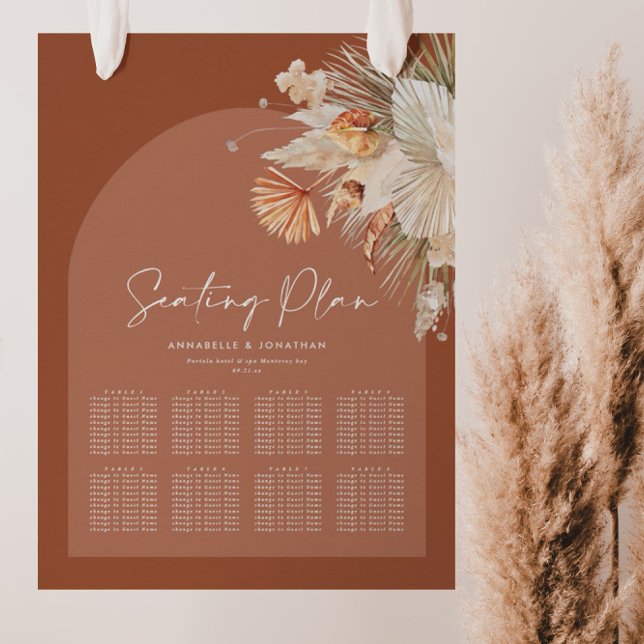 Bohenian boho rust terracotta bröllop-sätesplan poster (Skapare uppladdad)