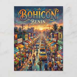 Bohicon gatuutsikt Benin Vykort