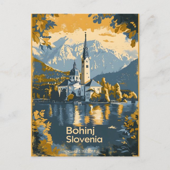 Bohinj Slovenj Vykort (Framsida)