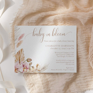 Böhmen Blommigt Baby i Bloom   Babyskor Inbjudningar