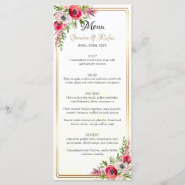 Böhmen Blommigt Bröllop Meny