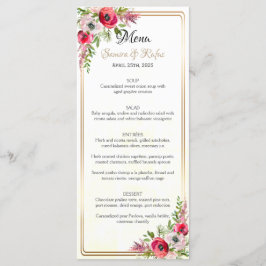 Böhmen Blommigt Bröllop Meny