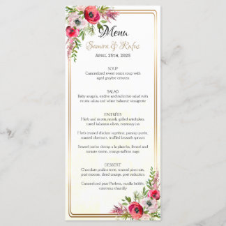 Böhmen Blommigt Bröllop Meny