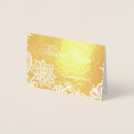 Böhmen Blommigt Snöre Bröllop Tack Folierat Kort