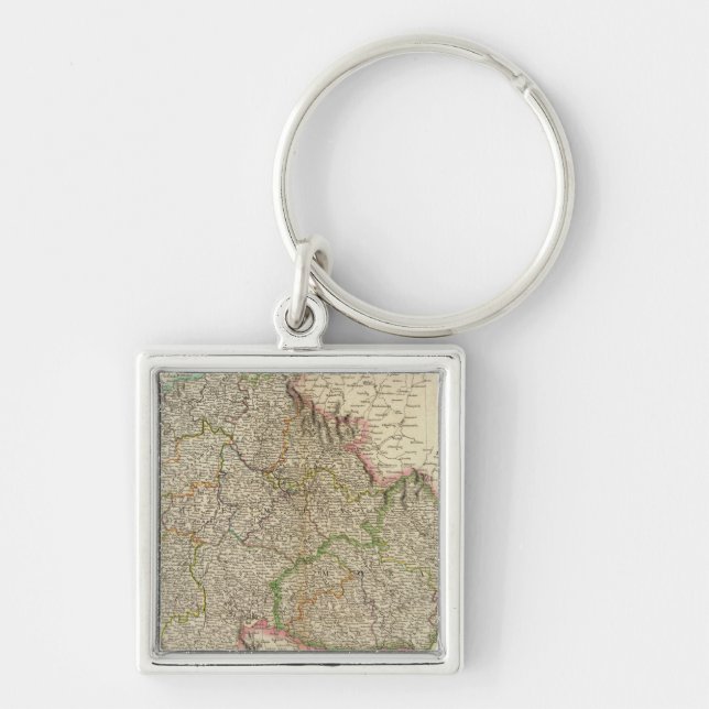 Böhmen, Mähren Fyrkantig Silverfärgad Nyckelring (Framsidan)