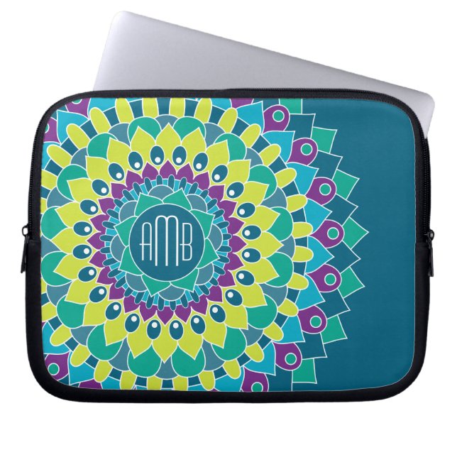 Böhmen med monogram laptop sleeve (Framsidan)