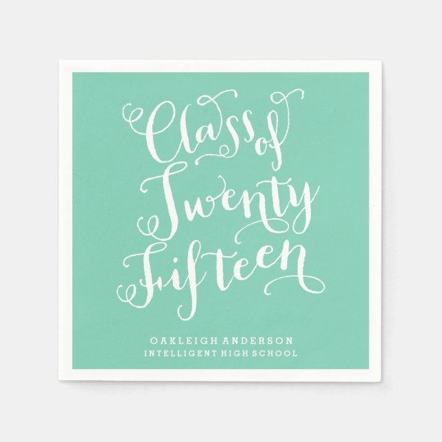 Böhmen skript i Sea Foam | Klass 2015 Pappersservett (Framsidan)