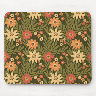 Böhmiska blommor i jordtoner musmatta