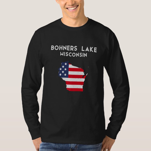 Bohners Sjö Wisconsin, USA, USA, USA, Tavel Wi T Shirt (Framsida)