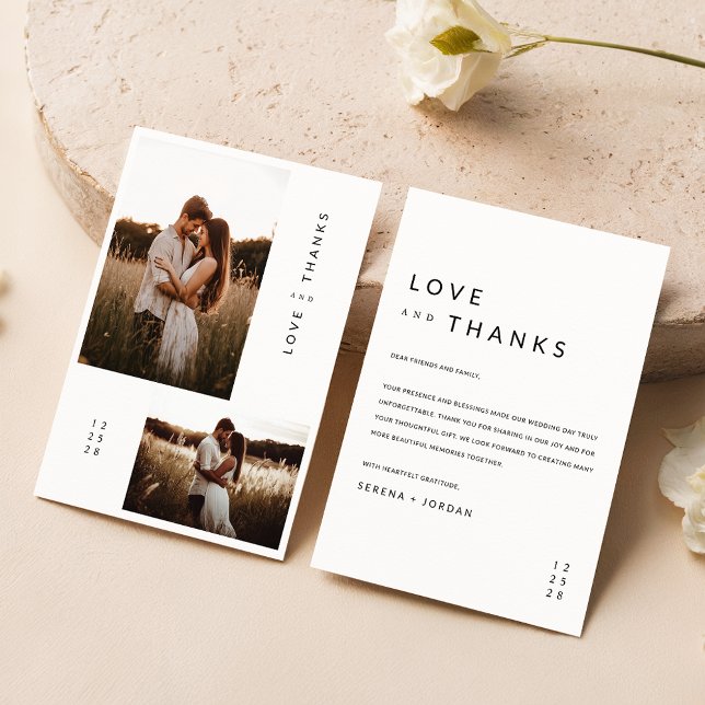 Boho 2 Photo Bröllop Tack Kort (Skapare uppladdad)