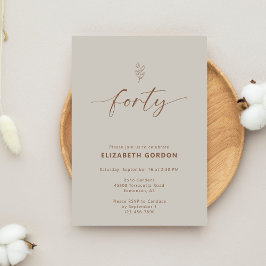Boho 40:e födelsedagen Terracotta Elegant Inbjudningar