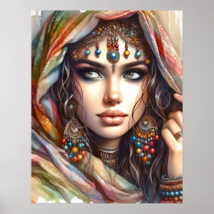 *~* Boho 4 A100 Psychic Gypsy Woman Poster