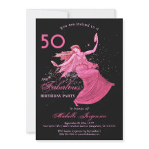 Boho 50:e födelsedag Kvinna Rosa Dancer Glitter Pa