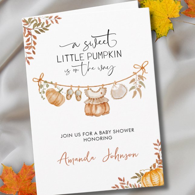 Boho A Little Pumpkin är på Way Baby Shower Inbjudan (Skapare uppladdad)