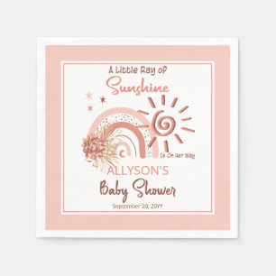 Boho A Little Ray of Sunshine Girl Baby Shower Pappersservett
