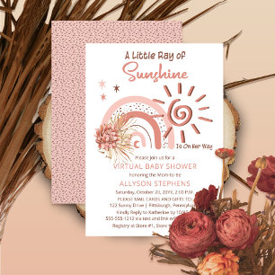 Boho A Little Ray of Sunshine Virtuell Shower Inbjudningar