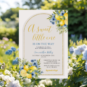 Boho A Sweet Little One Lemon Blommigt Baby Shower Inbjudningar
