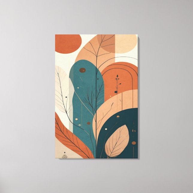 Boho Abstract Botanical Modern Minimal Wall Art Canvastryck (Framsida)