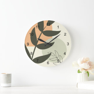 Boho Abstract Leaf Wall Clock Stor Klocka