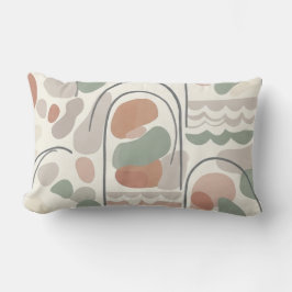 Boho Abstract Organic Shape Pillow - Earthy Lumbarkudde