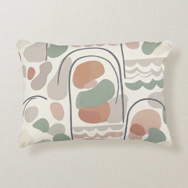 Boho Abstract Organic Shape Pillow - Earthy  Prydnadskudde (Framsidan)