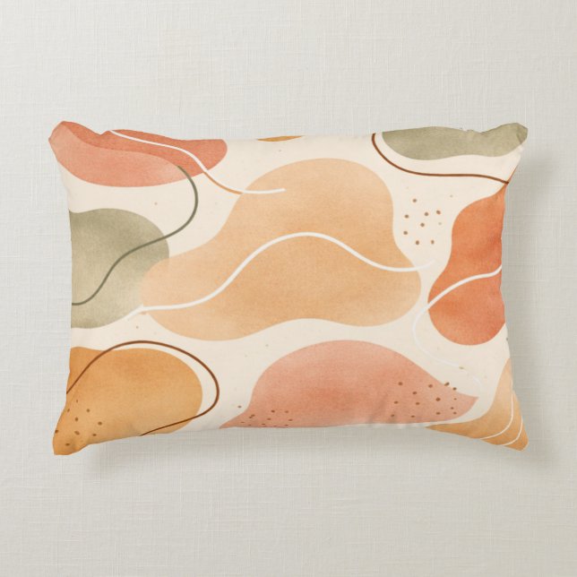 Boho Abstract Organic Shape Pillow - Earthy Prydnadskudde (Framsidan)