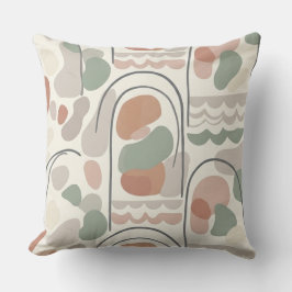 Boho Abstract Organic Shape Pillow - Earthy Terrac Kudde
