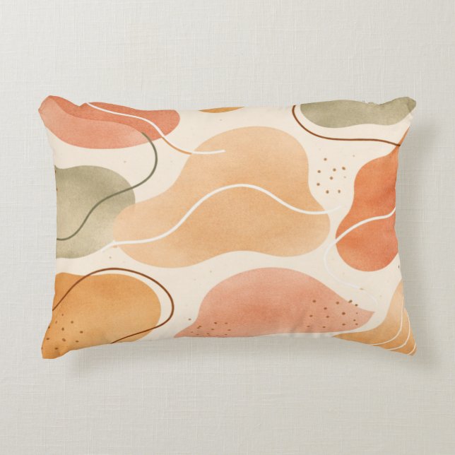 Boho Abstract Organic Shape Pillow - Earthy Terrac Prydnadskudde (Framsidan)
