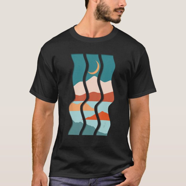 Boho Abstract s Landscape s Subtle Modern Art T Shirt (Framsida)