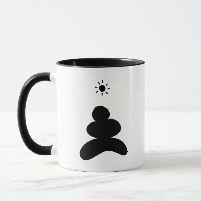 Boho abstract Stone and Sun Mugg (Vänster)